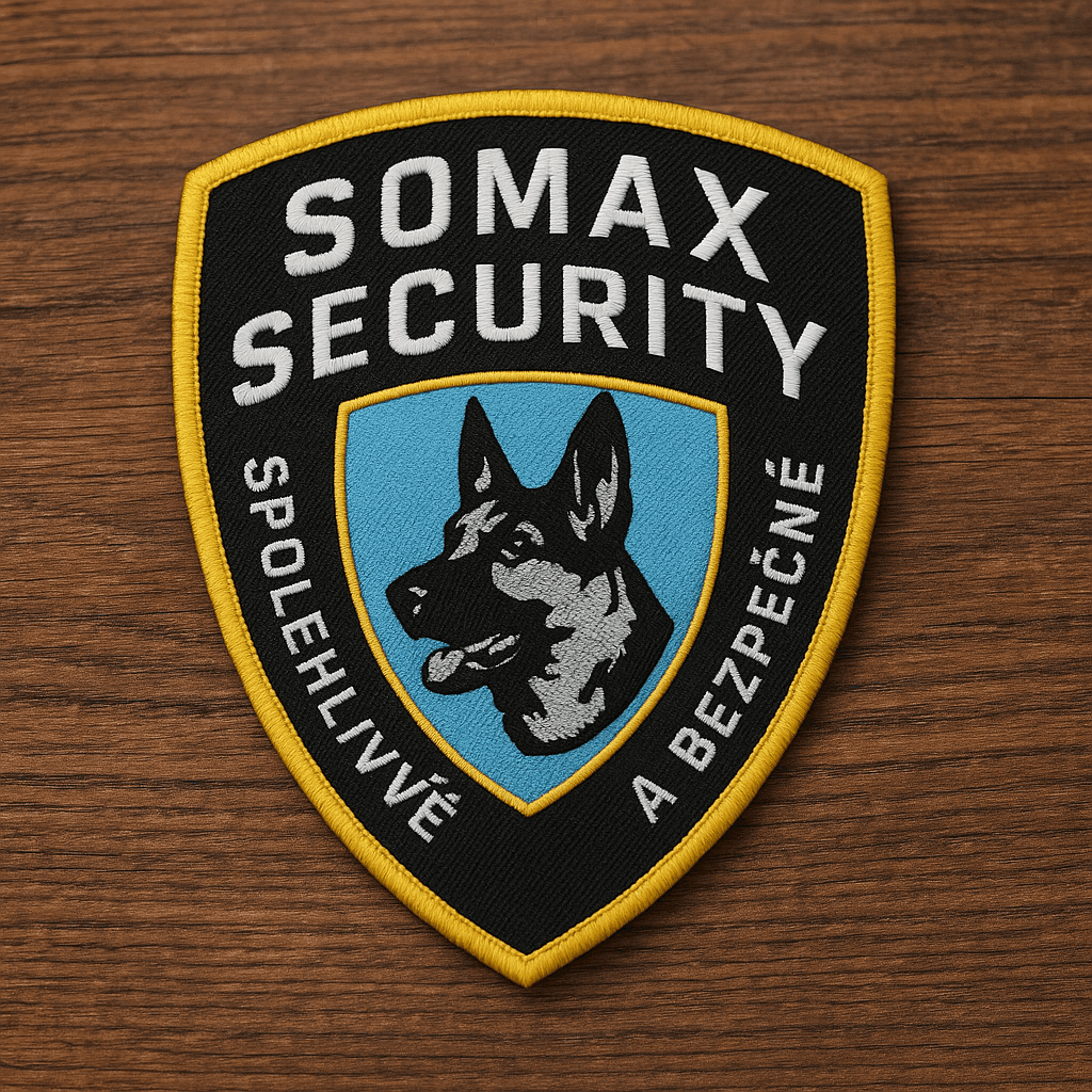 Vyšívaná nášivka pro bezpečnostní službu Somax Security